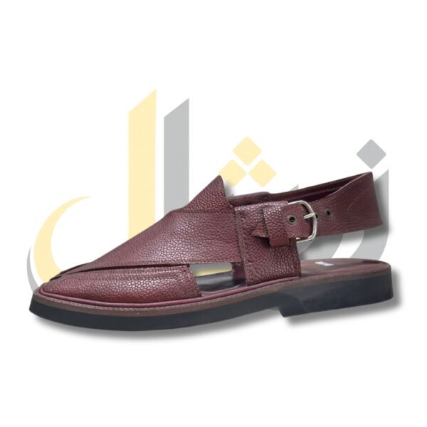 Radish Brown Doted Takidar Medium Sole Peshawari Chappal