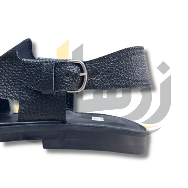 Black Doted Takidar Medium Sole Peshawari Chappal