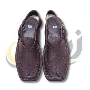 Peshawari Chappal 8 Dark Brown Doted Takidar Medium Sole Peshawari Chappal