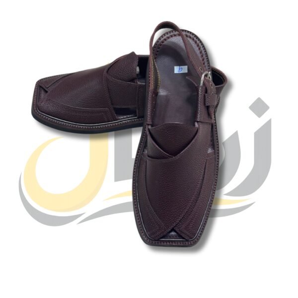 Dark Brown Doted Takidar Medium Sole Peshawari Chappal
