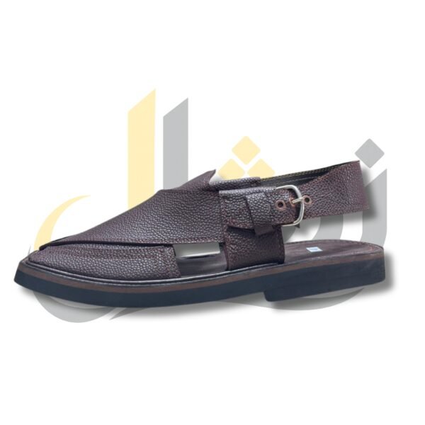 Dark Brown Doted Takidar Medium Sole Peshawari Chappal