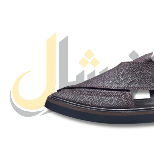 Dark Brown Doted Takidar Medium Sole Peshawari Chappal