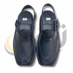 Black Doted Takidar Medium Sole Peshawari Chappal