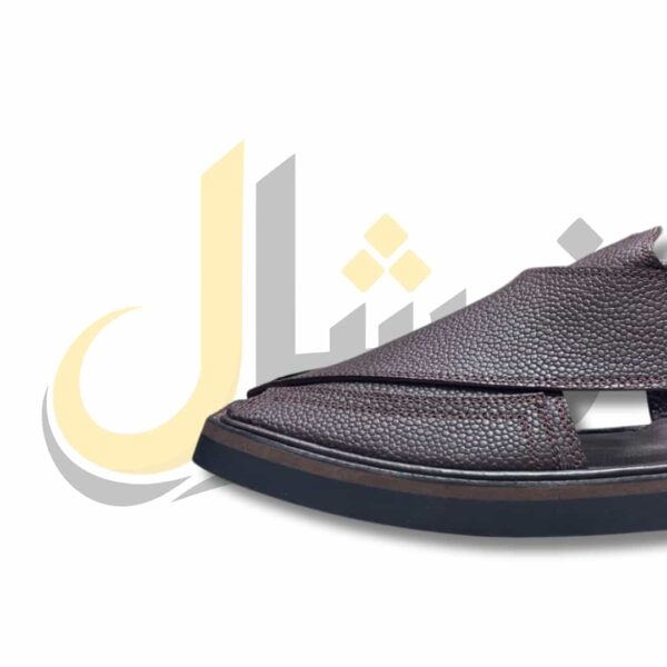 Dark Brown Doted Takidar Medium Sole Peshawari Chappal