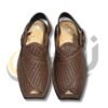 Brown Woven T-Shape Peshawari Chappal