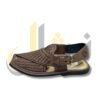 Brown Woven T-Shape Peshawari Chappal