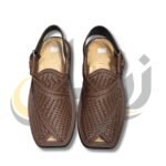 Brown Woven Gol-T Peshawari Chappal