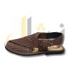 Brown Woven Gol-T Peshawari Chappal